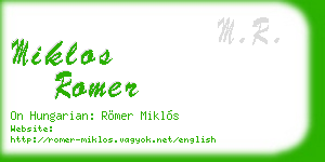 miklos romer business card