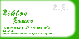 miklos romer business card